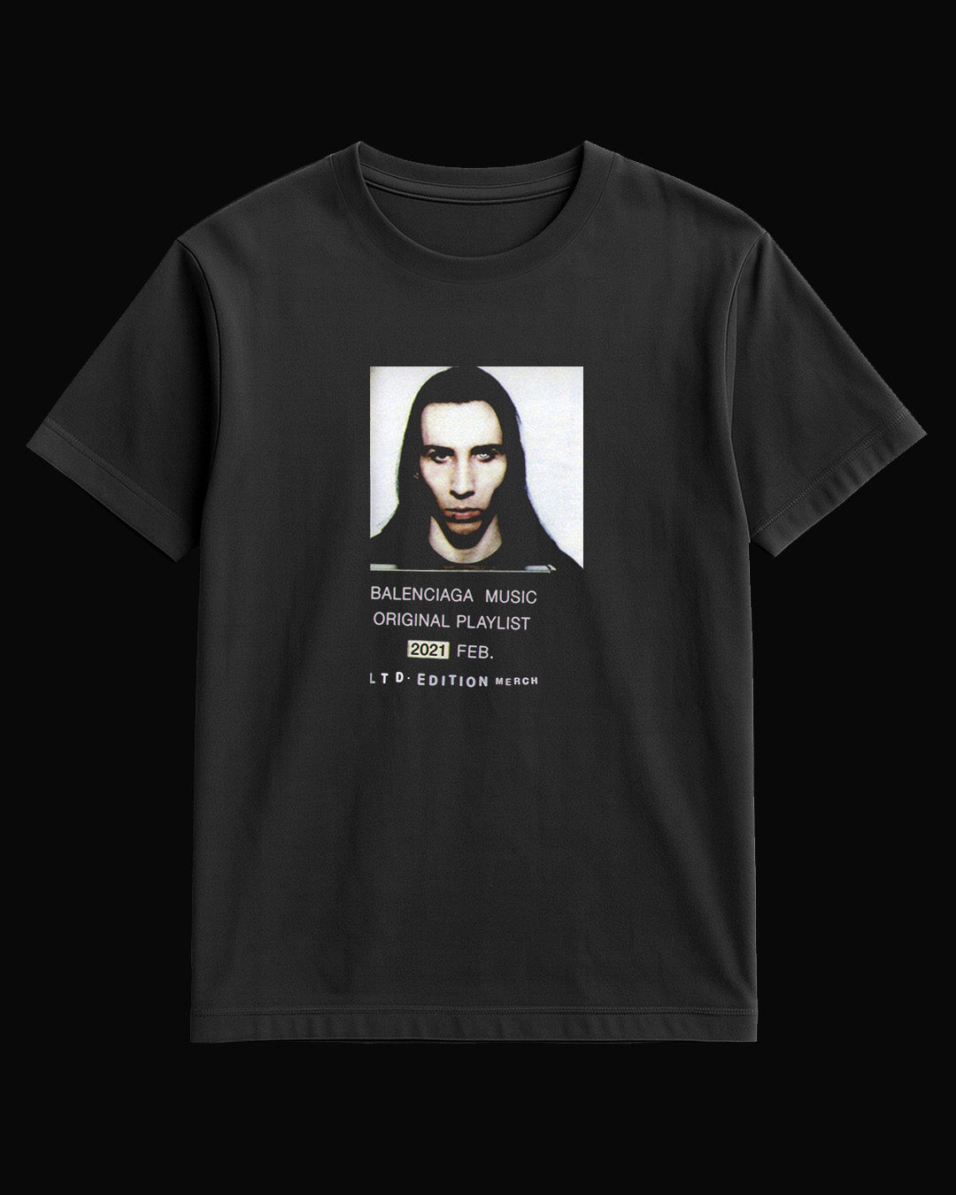 Marilyn Manson Balenciaga Music Siyah Tişört