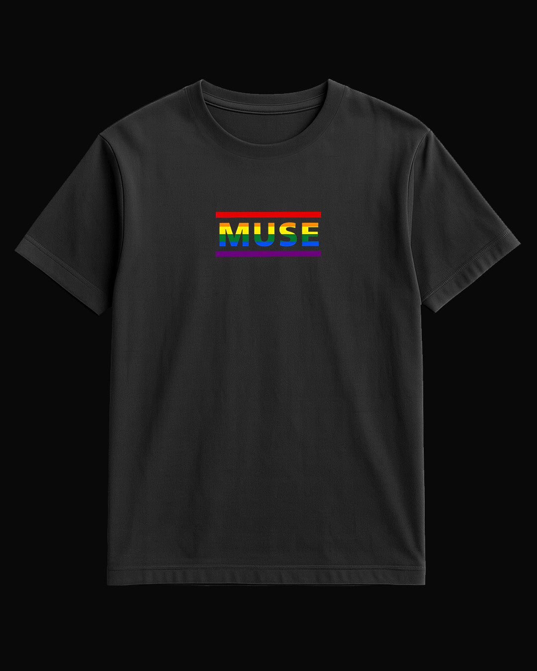 Muse Rainbow Siyah Tişört