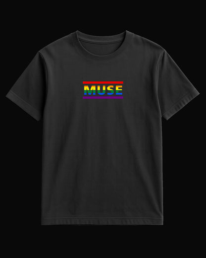 Muse Rainbow Siyah Tişört