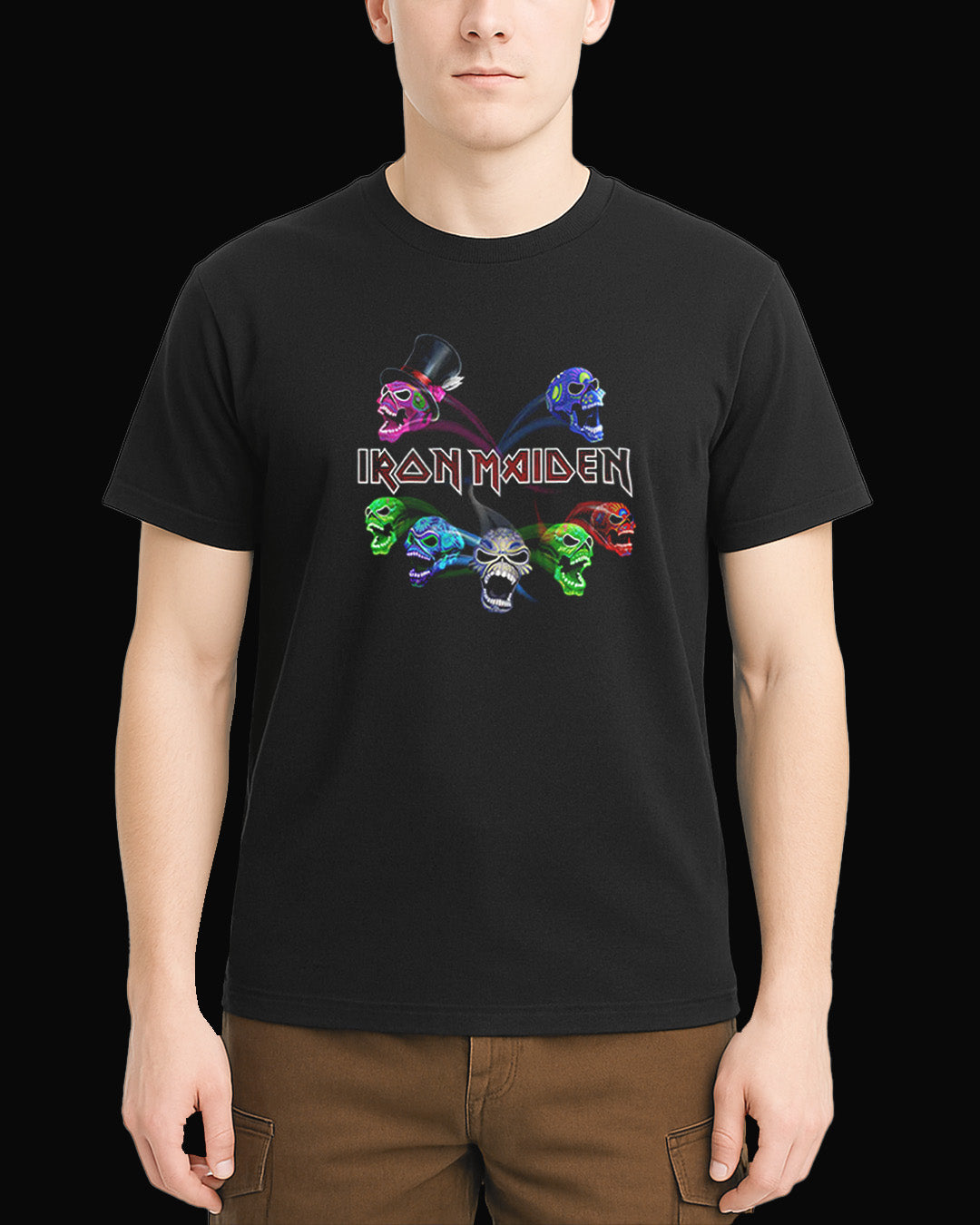 Iron Maiden Rainbow Skull Black T-Shirt