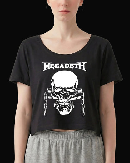 Megadeth Grup Logo-4 Siyah Kadın Tişört