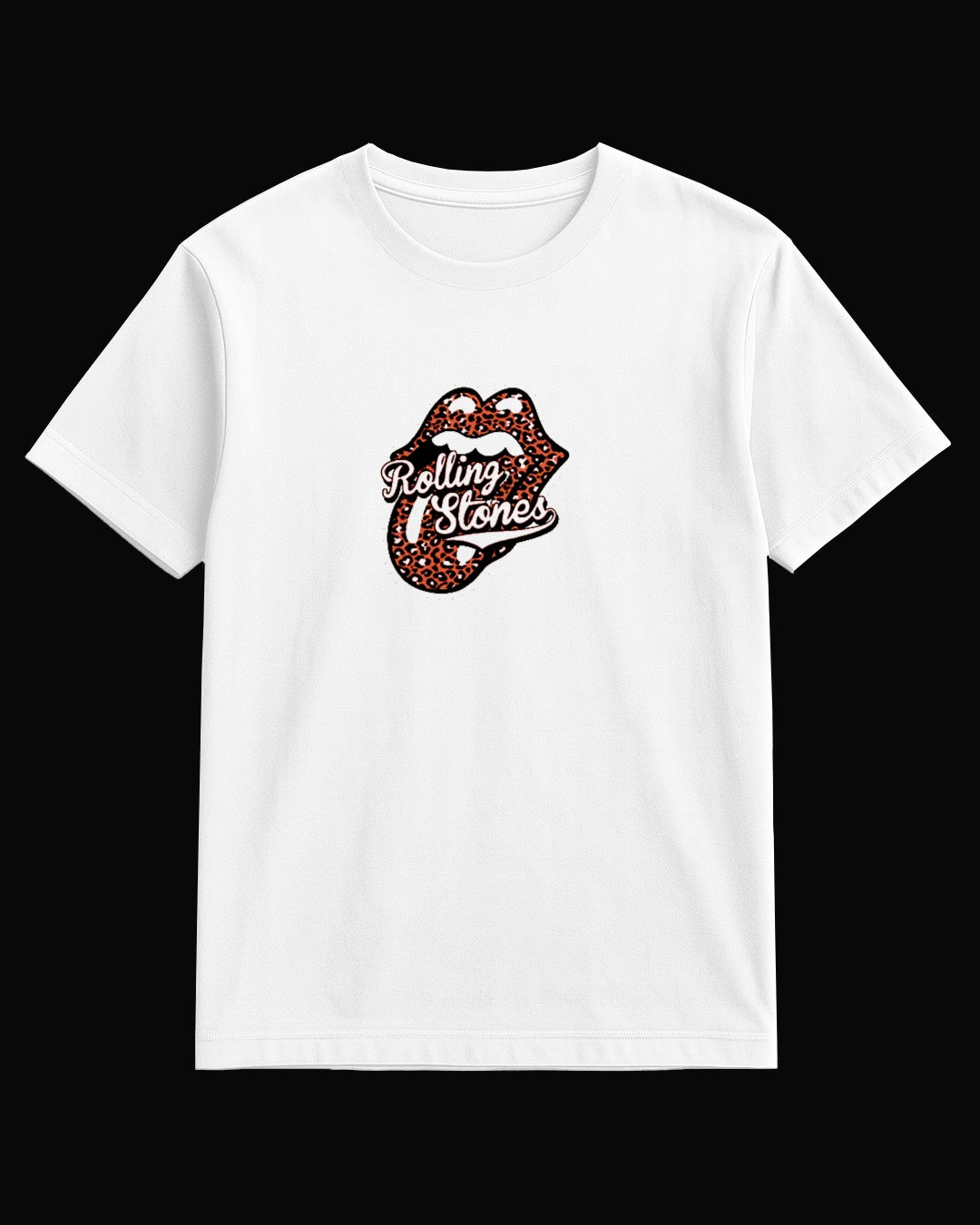 The Rolling Stones Leopar Tongue Siyah Tişört
