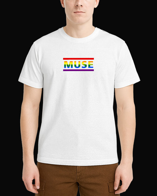 Muse Rainbow Beyaz Tişört