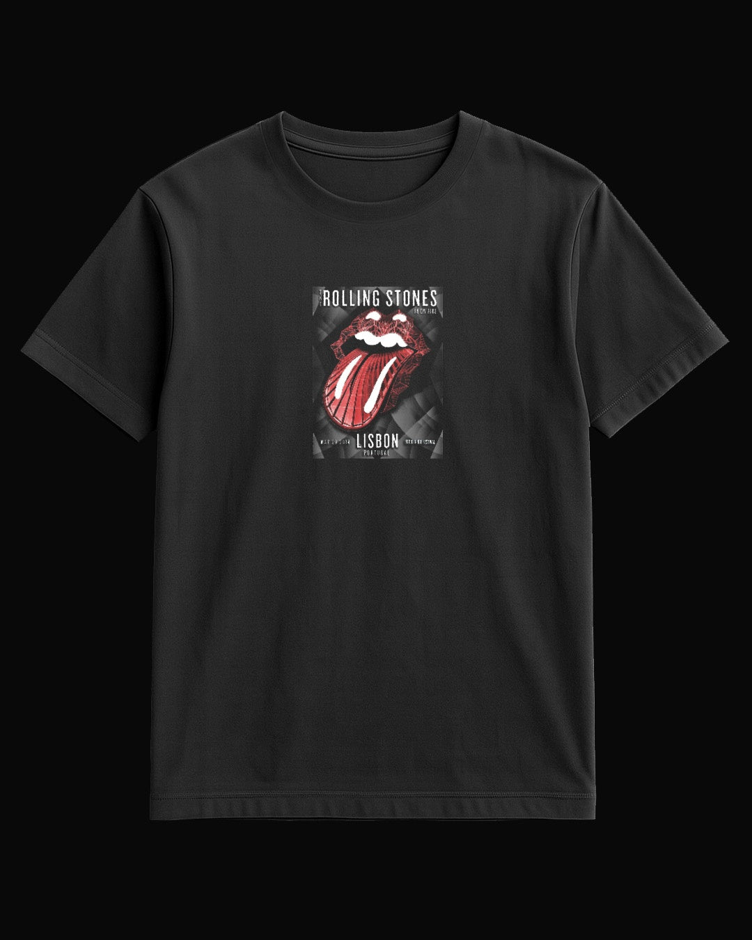 The Rolling Stones Lizbon Concert Siyah Tişört