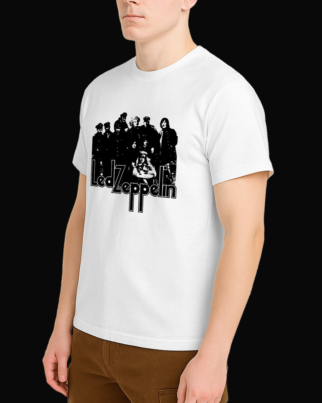 Led Zeppelin Grup Logo Beyaz Tişört V2