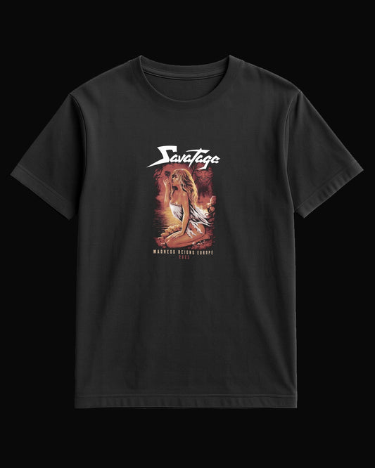 Savatage Madness Reign Europe 2025 Tour Siyah Tişört V3
