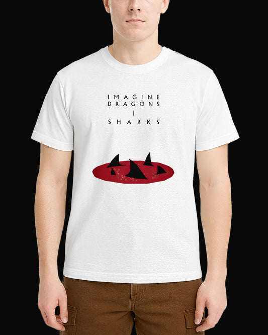 Imagine Dragons Sharks Beyaz Tişört