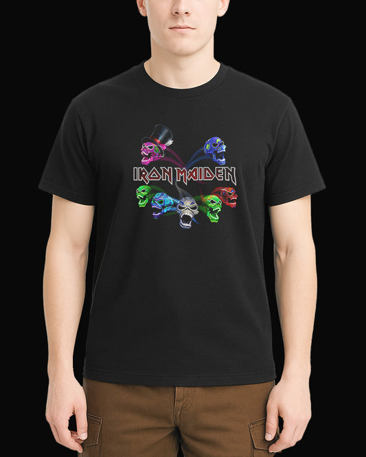 Iron Maiden Rainbow Skull Siyah Tişört