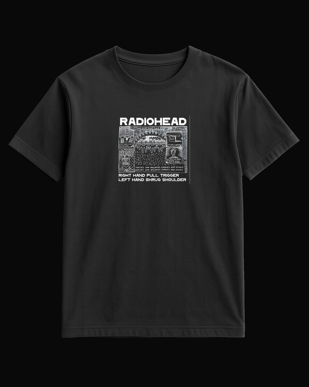 Radiohead Righ Hand Pull Siyah Tişört