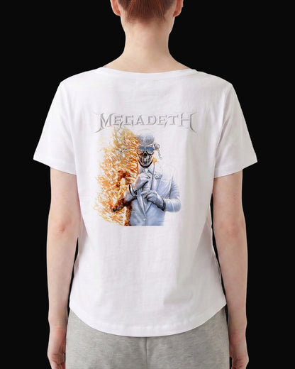Megadeth 2026 ALBUM Sırt Baskılı Beyaz Kadın Tişört