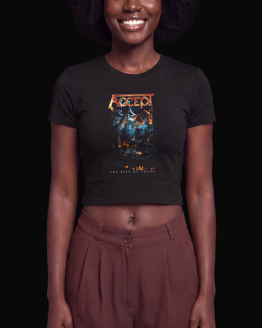 Accept The Rise of Chaos Siyah Baby Tee Tişört