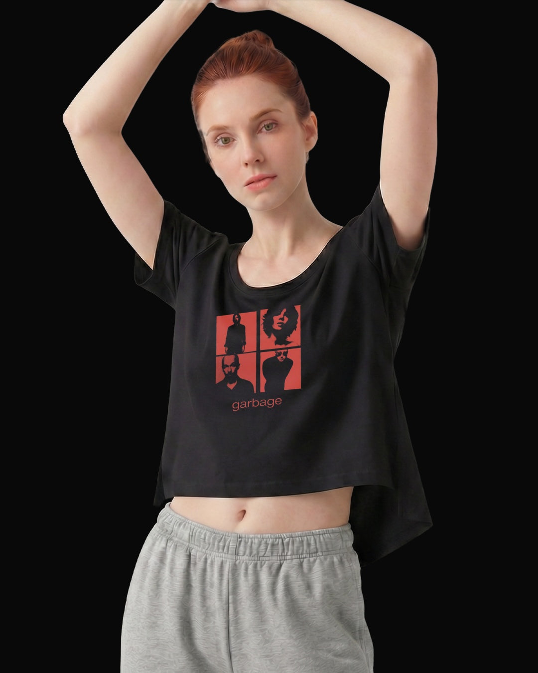 Garbage Grup Logo Siyah Kadın Tişört V2