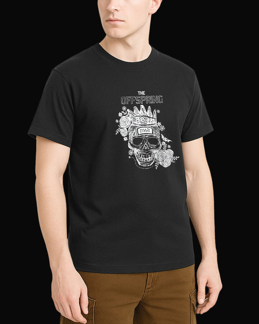 The Offspring Rose Skull Siyah Tişört