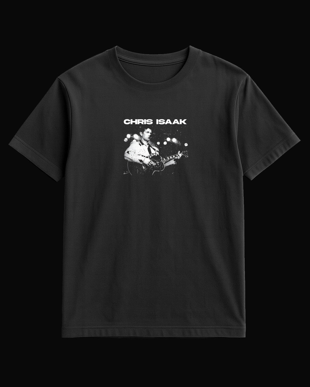 Chris Isaak Singing Guitar Black T-Shirt