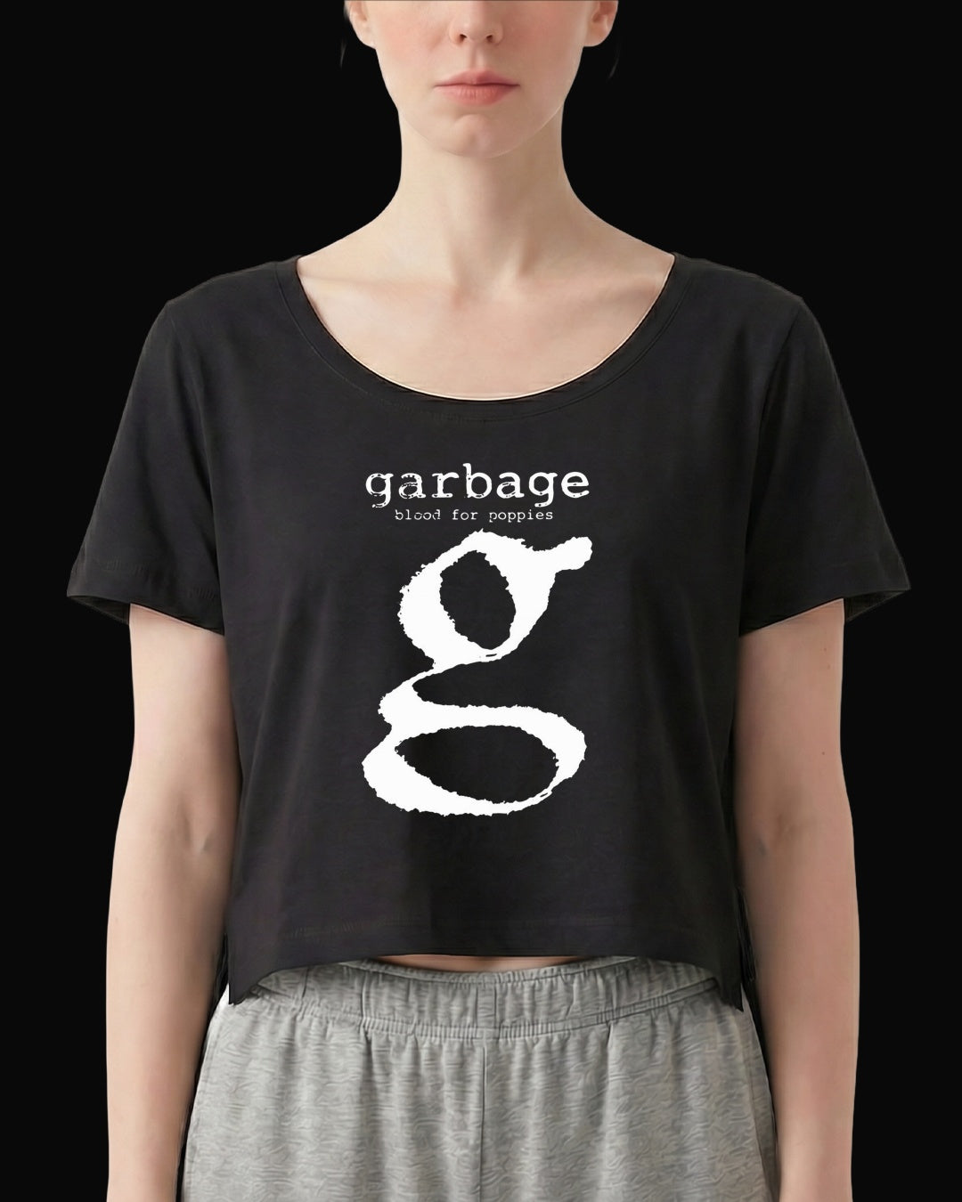Garbage Blood For Poppies Siyah Kadın Tişört
