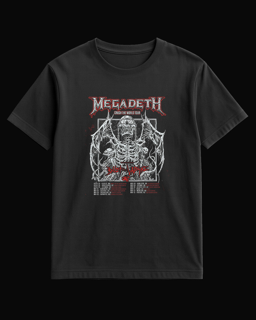 Megadeth Crush The World Tour Siyah Tişört