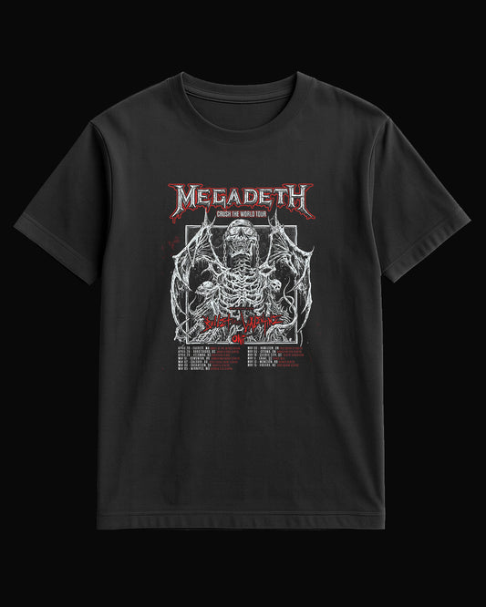 Megadeth Crush The World Tour Siyah Tişört