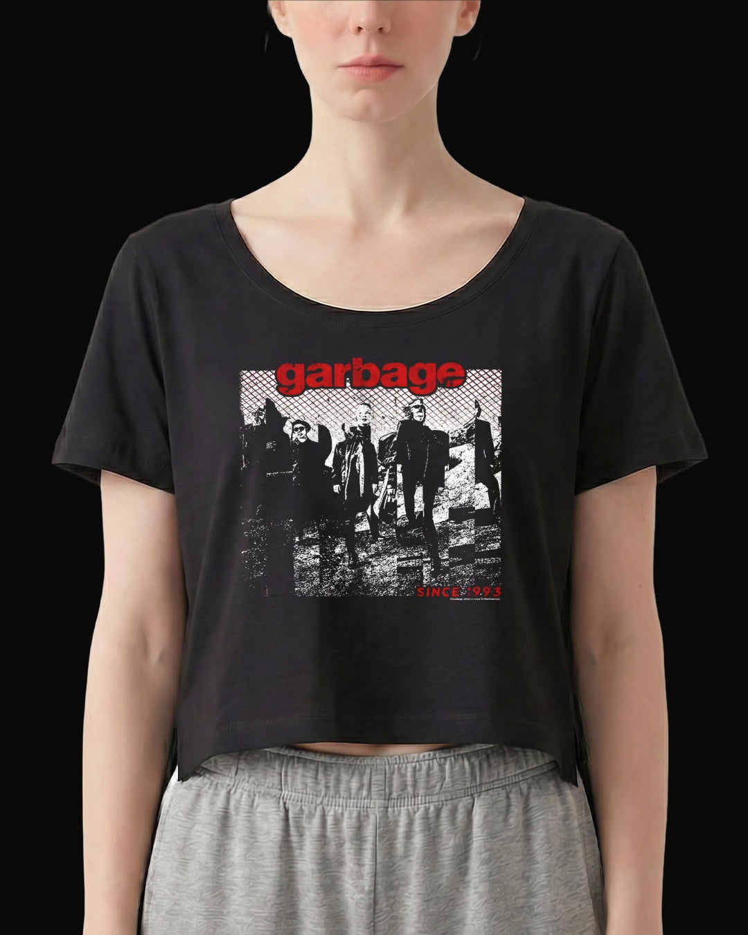 Garbage Grup Logo Siyah Kadın Tişört V4