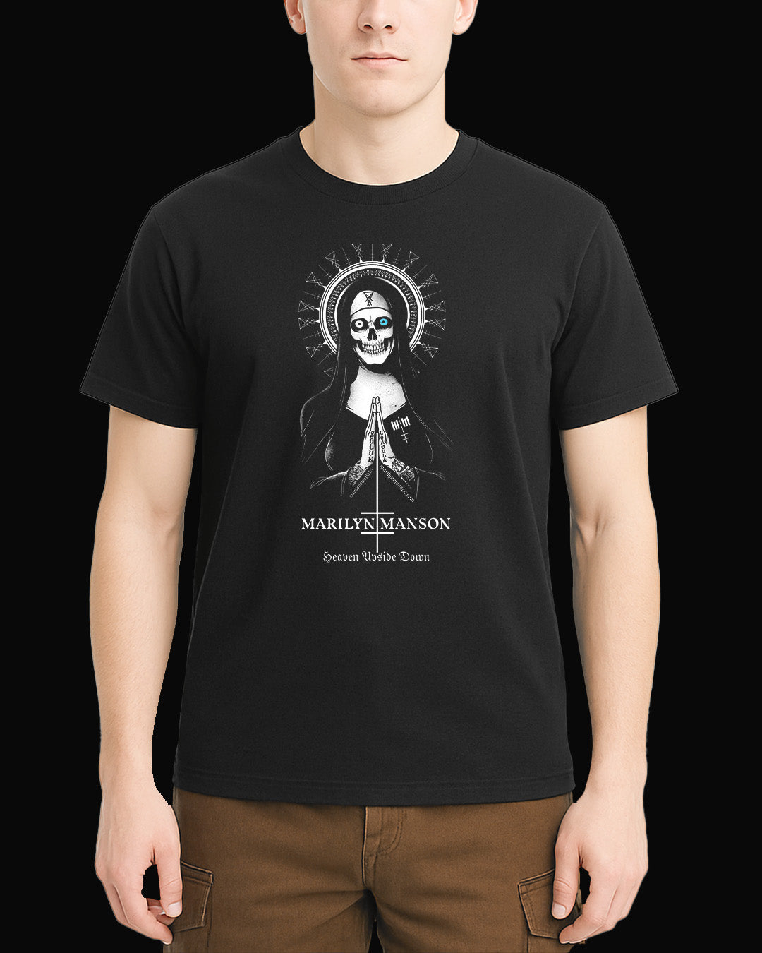 Marilyn Manson Heaven Upside Down Siyah Tişört