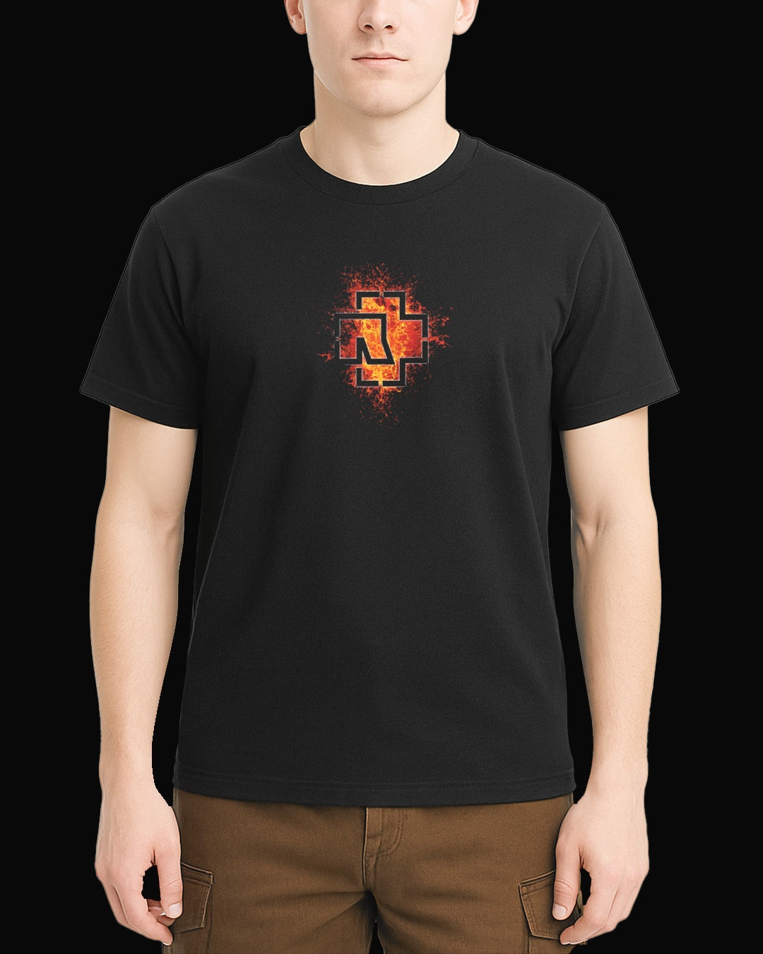 Rammstein R Logo Siyah Tişört V3