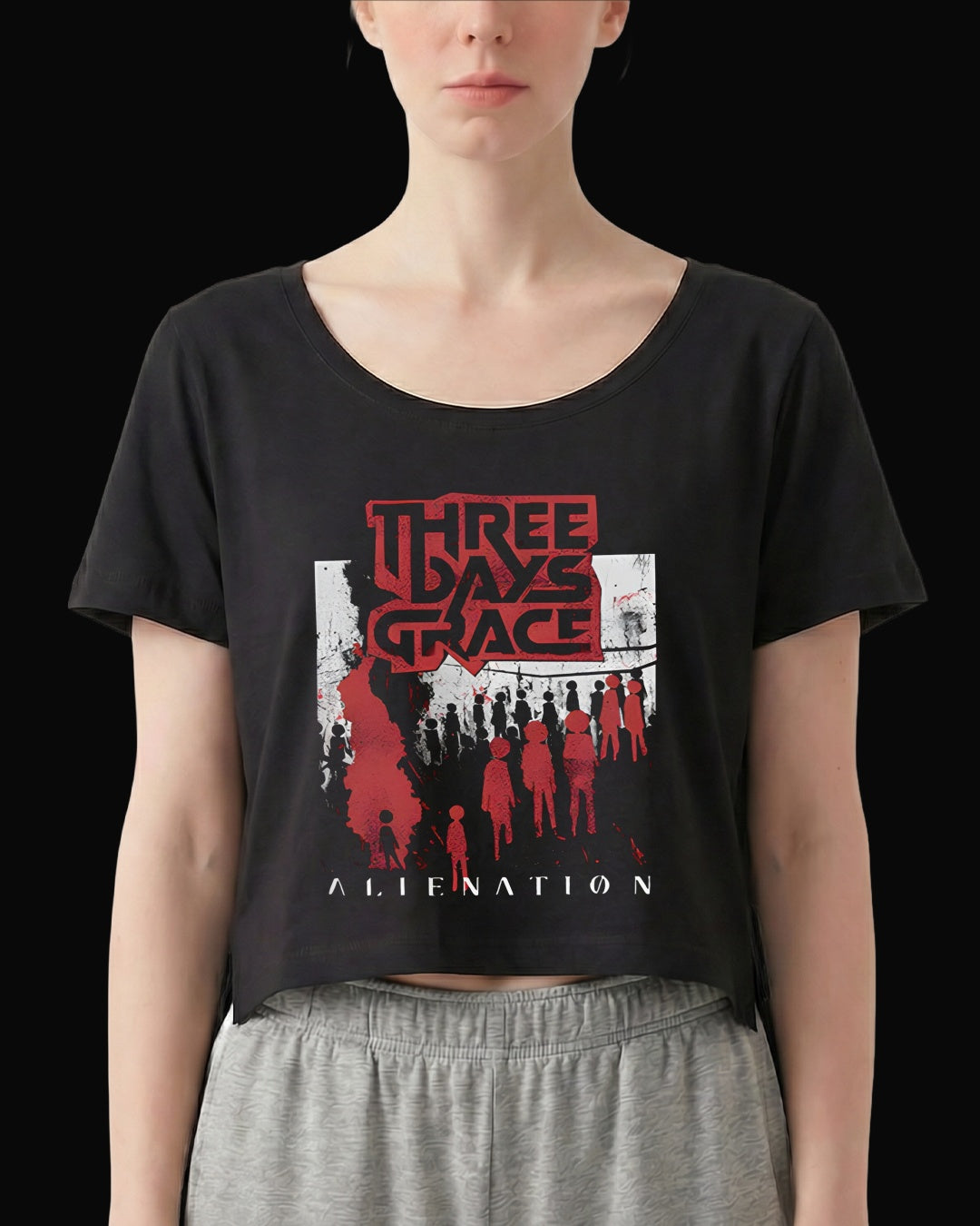 Three Days Grace Alienation Siyah Kadın Tişört