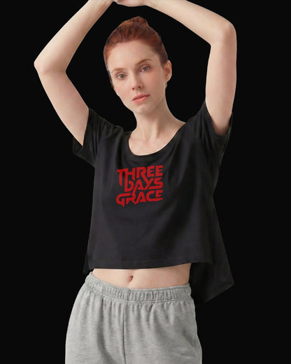Three Days Grace Grup Logo Siyah Kadın Tişört