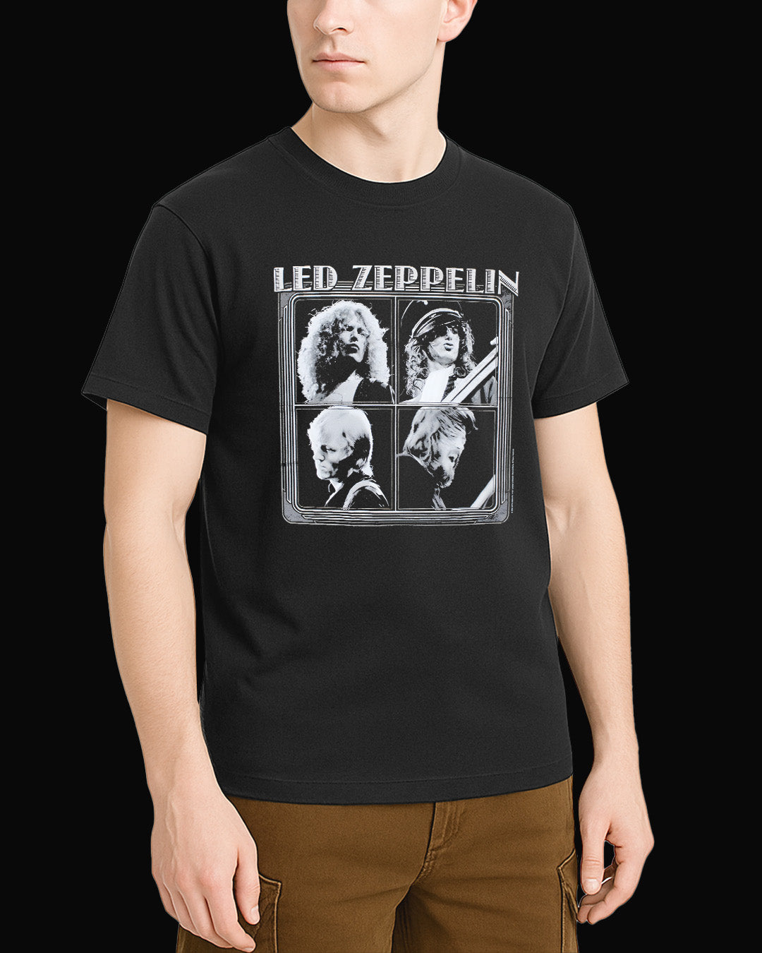Led Zeppelin Grup Logo Siyah Tişört V2