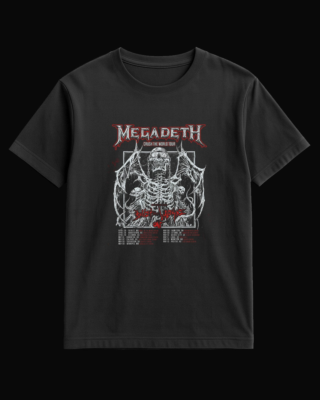 Megadeth Crush The World Tour Siyah Tişört
