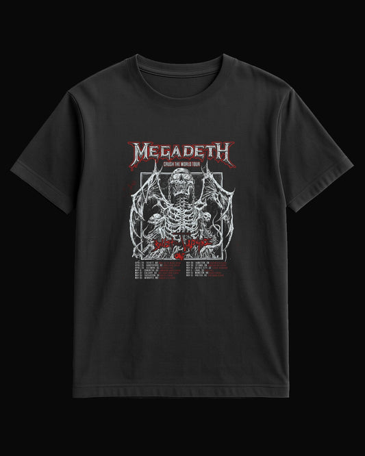 Megadeth Crush The World Tour Siyah Tişört