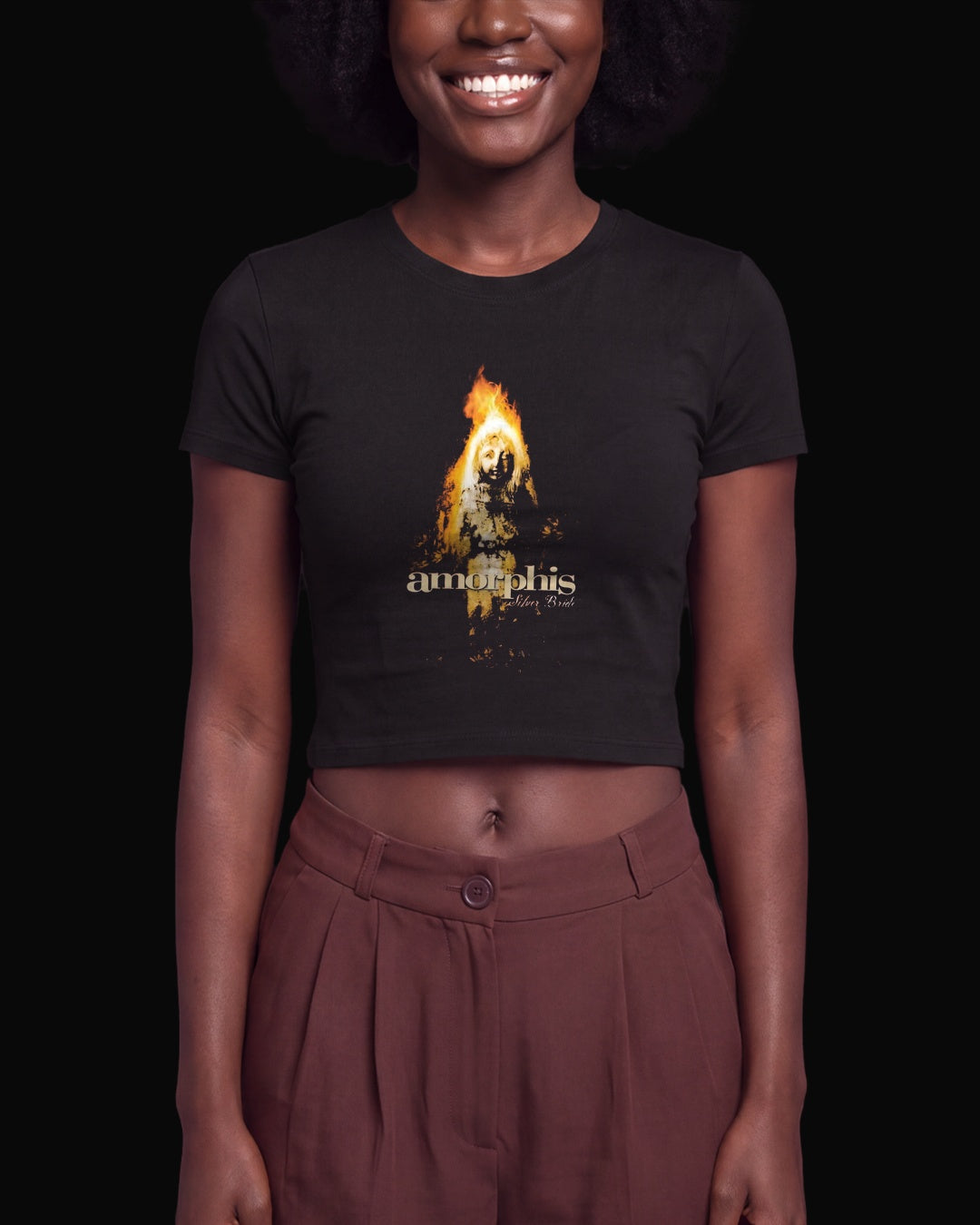 Amorphis Silver Bride Siyah Baby Tee Tişört