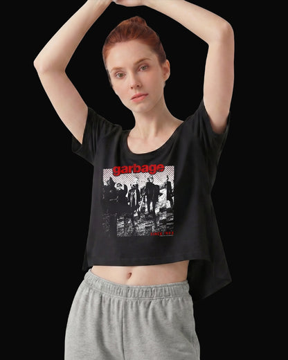 Garbage Grup Logo Siyah Kadın Tişört V4