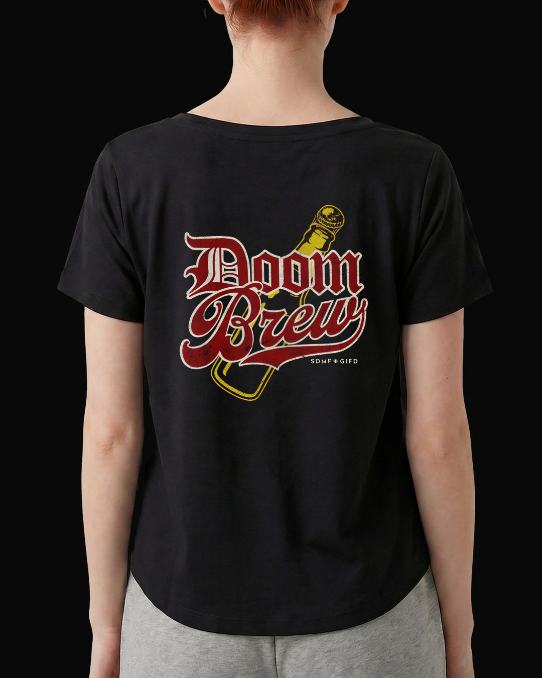 Black Label Society Doom Brew Sırt Baskılı Siyah Kadın Tişört