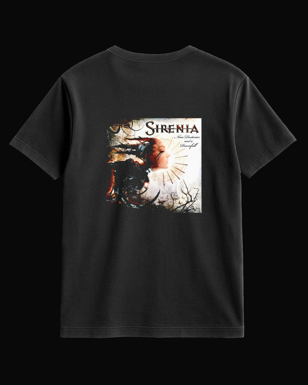 Sirenia Nine Destinies and a Downfall Sırt Baskılı Siyah Tişört
