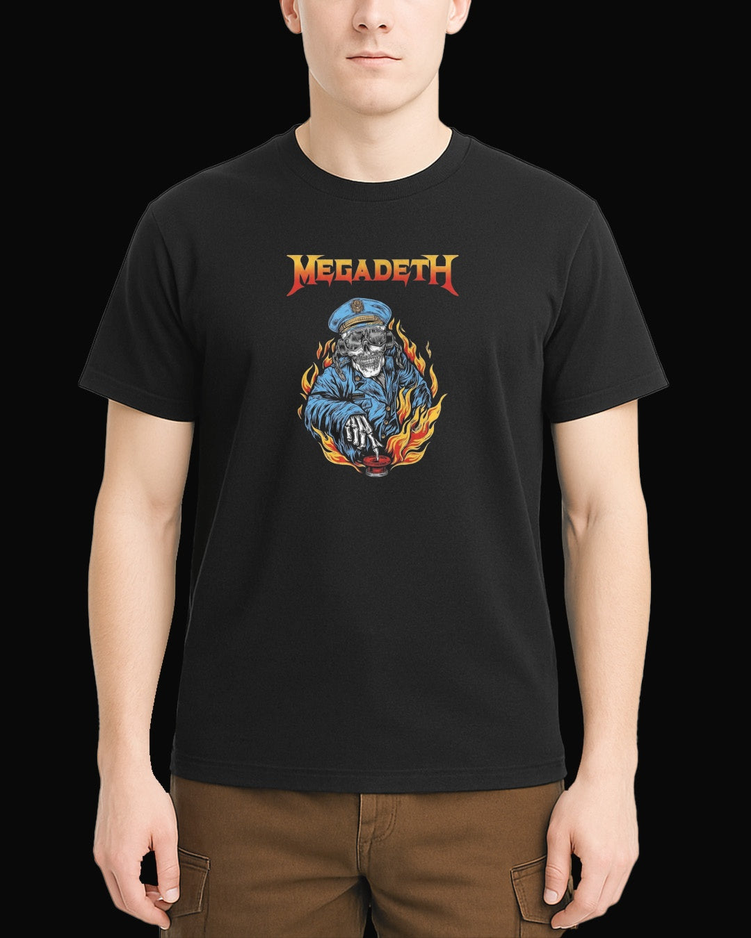 Megadeth PUSH THE BUTTON Siyah Tişört