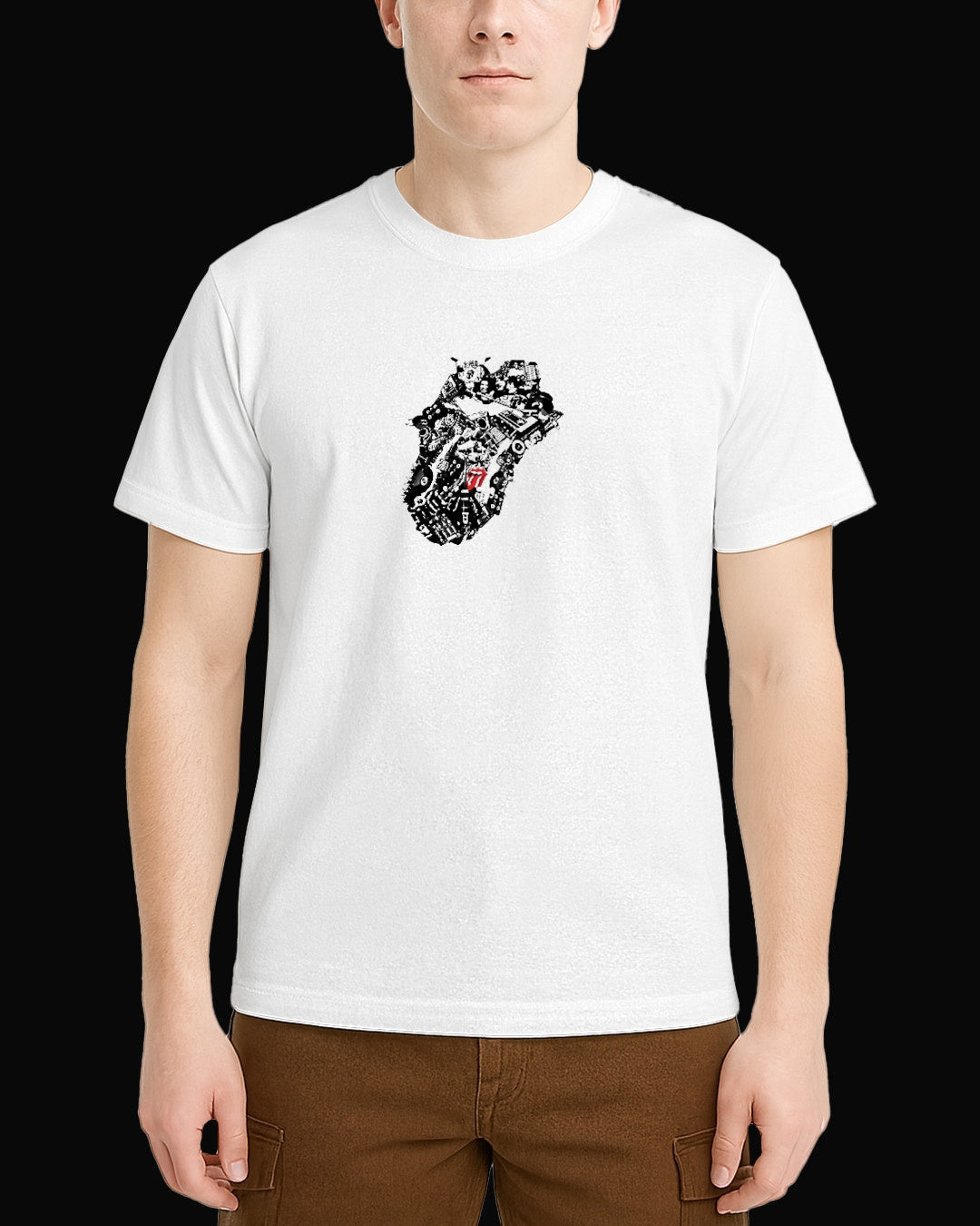 The Rolling Stones Grup Logo Beyaz Tişört V2