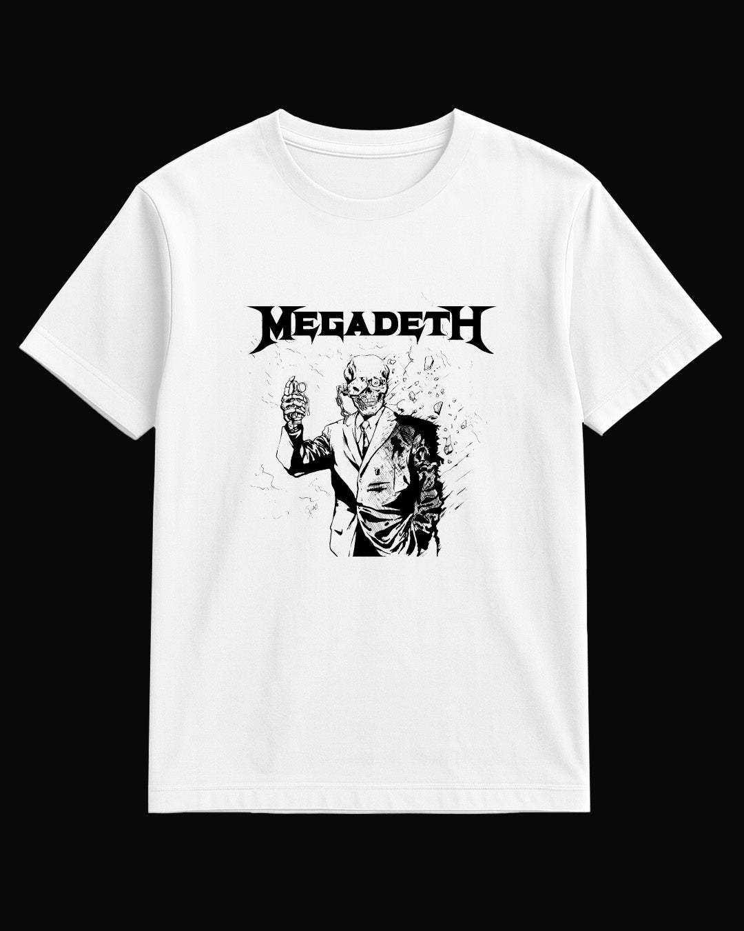 Megadeth Grup Logo Beyaz Tişört