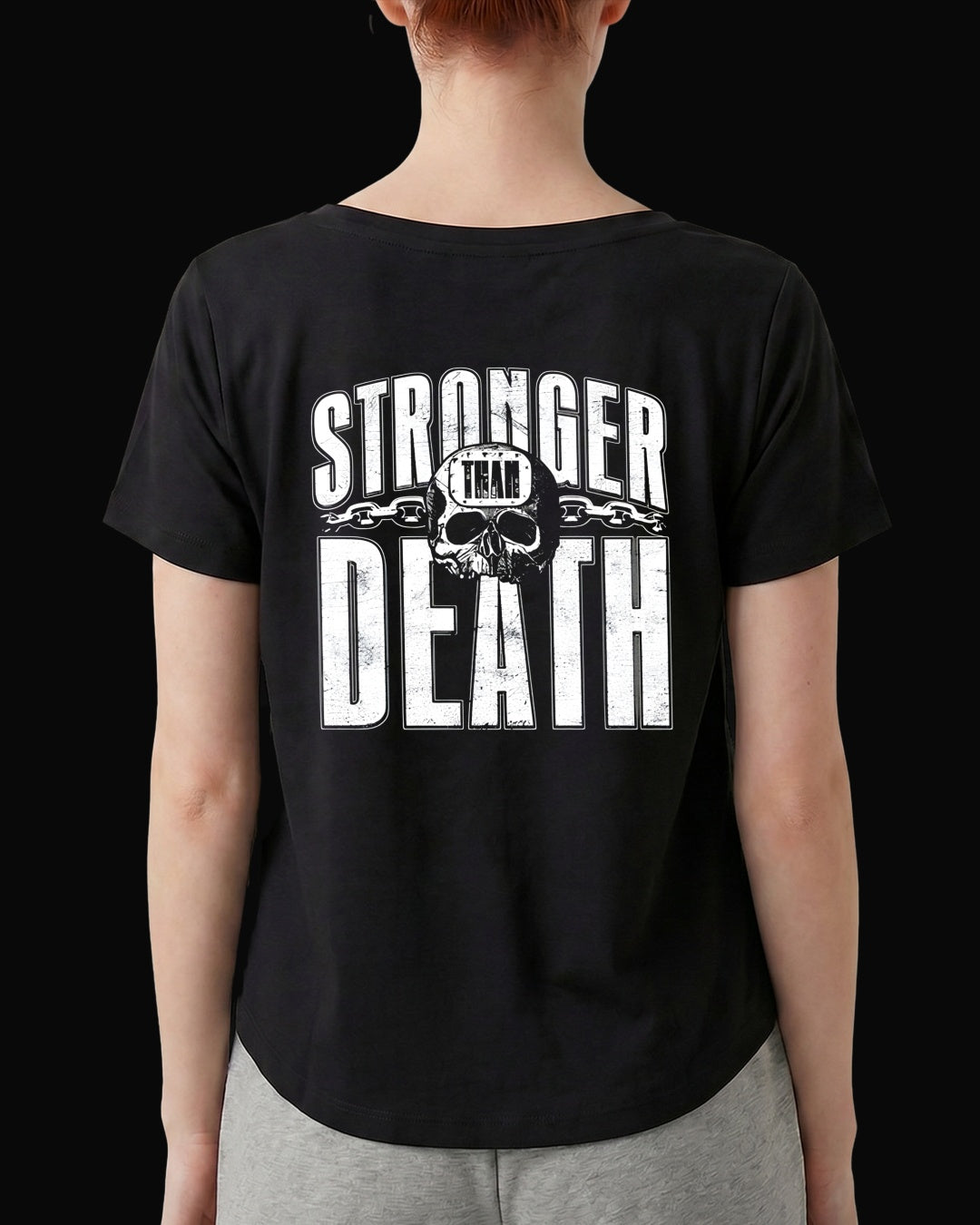 Black Label Society Stronger Than Death Sırt Baskılı Siyah Kadın Tişört