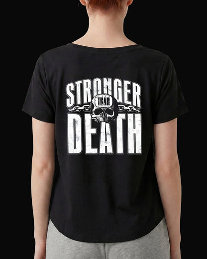 Black Label Society Stronger Than Death Sırt Baskılı Siyah Kadın Tişört