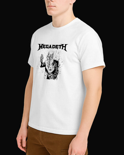 Megadeth Grup Logo Beyaz Tişört