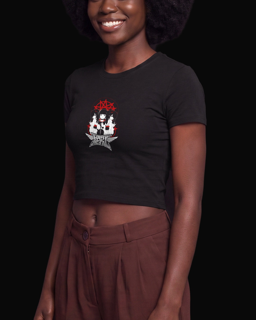 Babymetal Anime Drawn Siyah Baby Tee Tişört