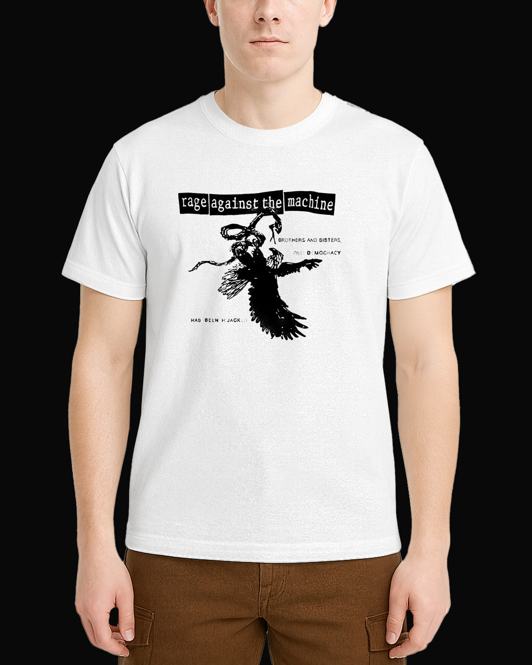 Rage Againts The Machine Democracy Beyaz Tişört
