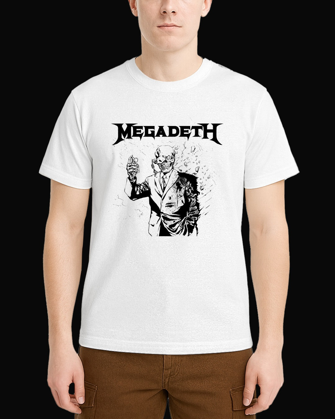 Megadeth Grup Logo Beyaz Tişört