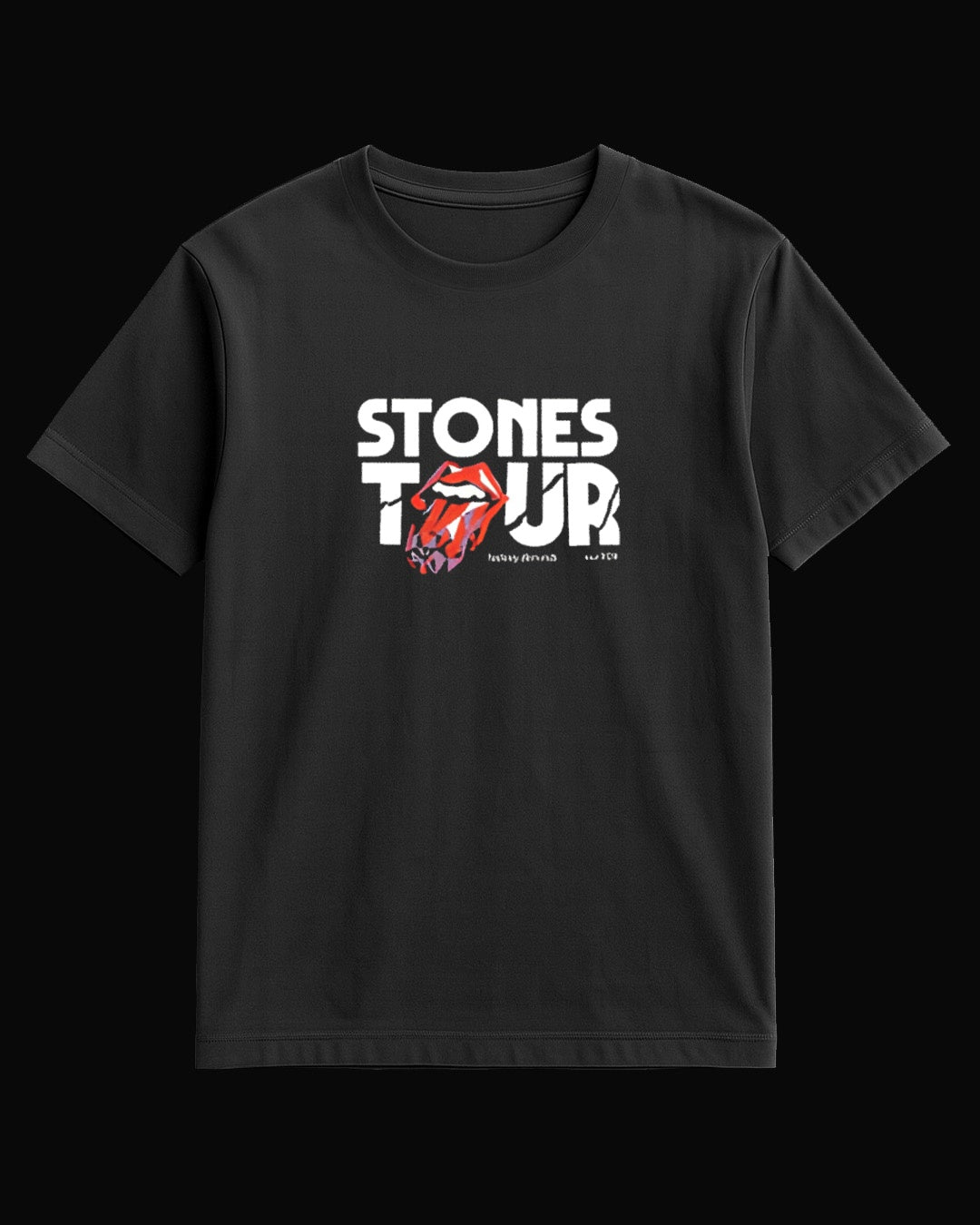 The Rolling Stones 24 Carat Tongue Tour Siyah Tişört