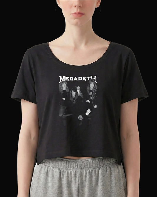 Megadeth Grup Logo Siyah Kadın Tişört