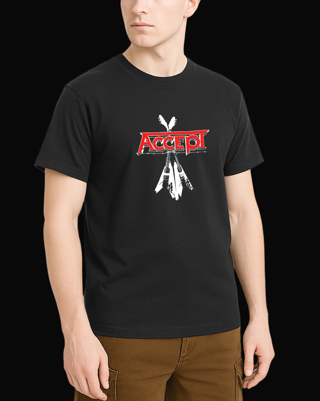 Accept Double Guitar Siyah Tişört