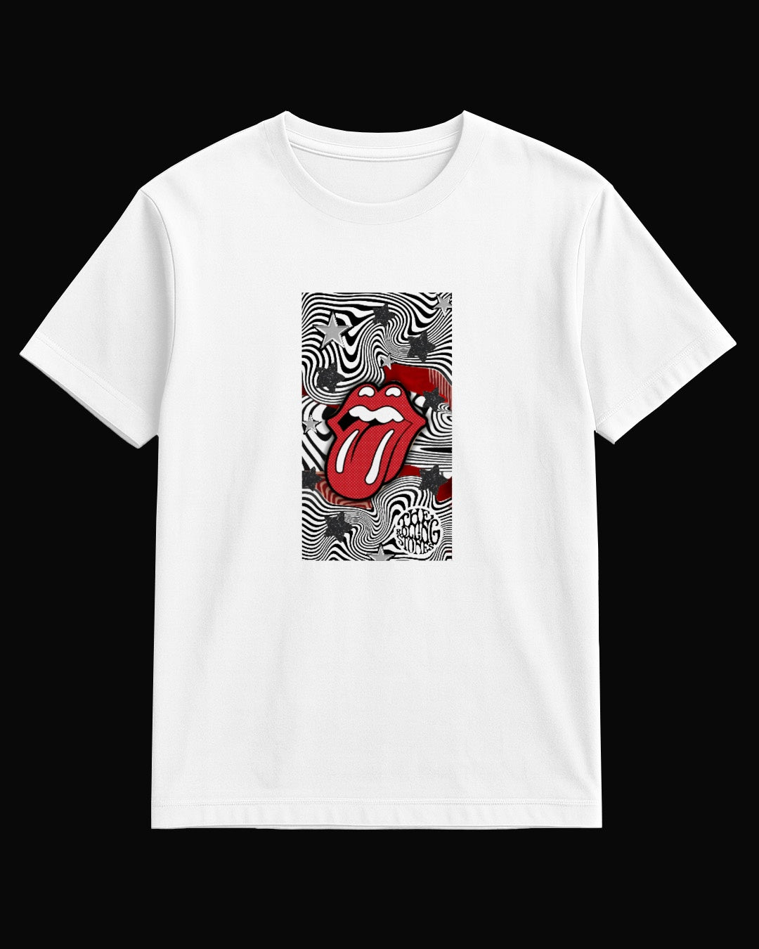 The Rolling Stones Grup Logo Beyaz Tişört V3