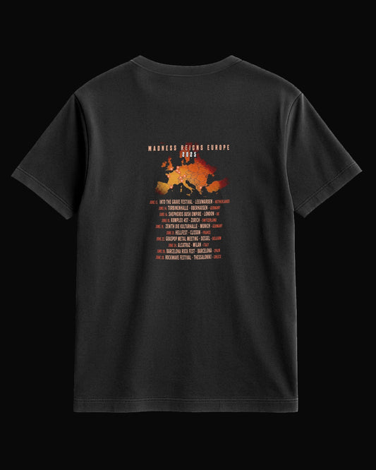 Savatage Madness Reign Europe 2025 Tour Siyah Tişört V4