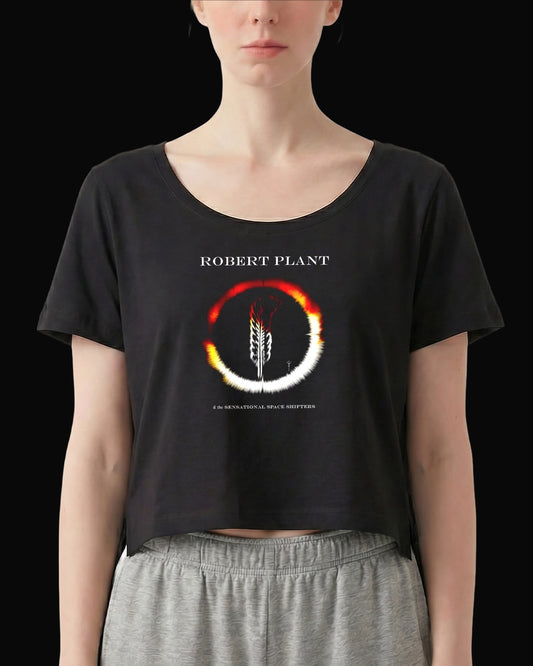 Robert Plant Flaming Feather Siyah Kadın Tişört