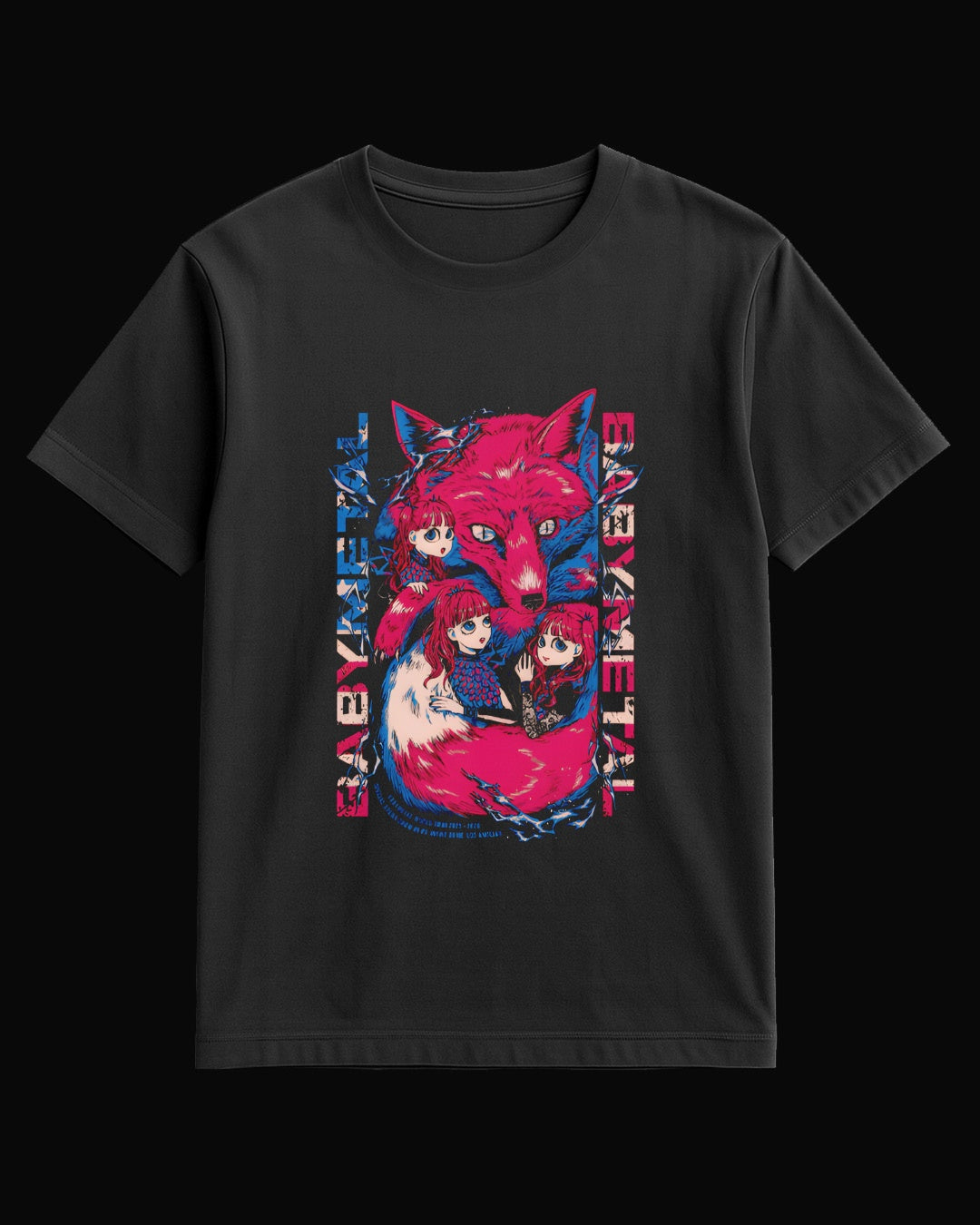 Babymetal Fox and Girls Siyah Tişört