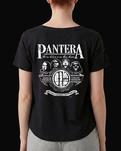 Pantera High Noon Your Doom Sırt Baskılı Siyah Kadın Tişört